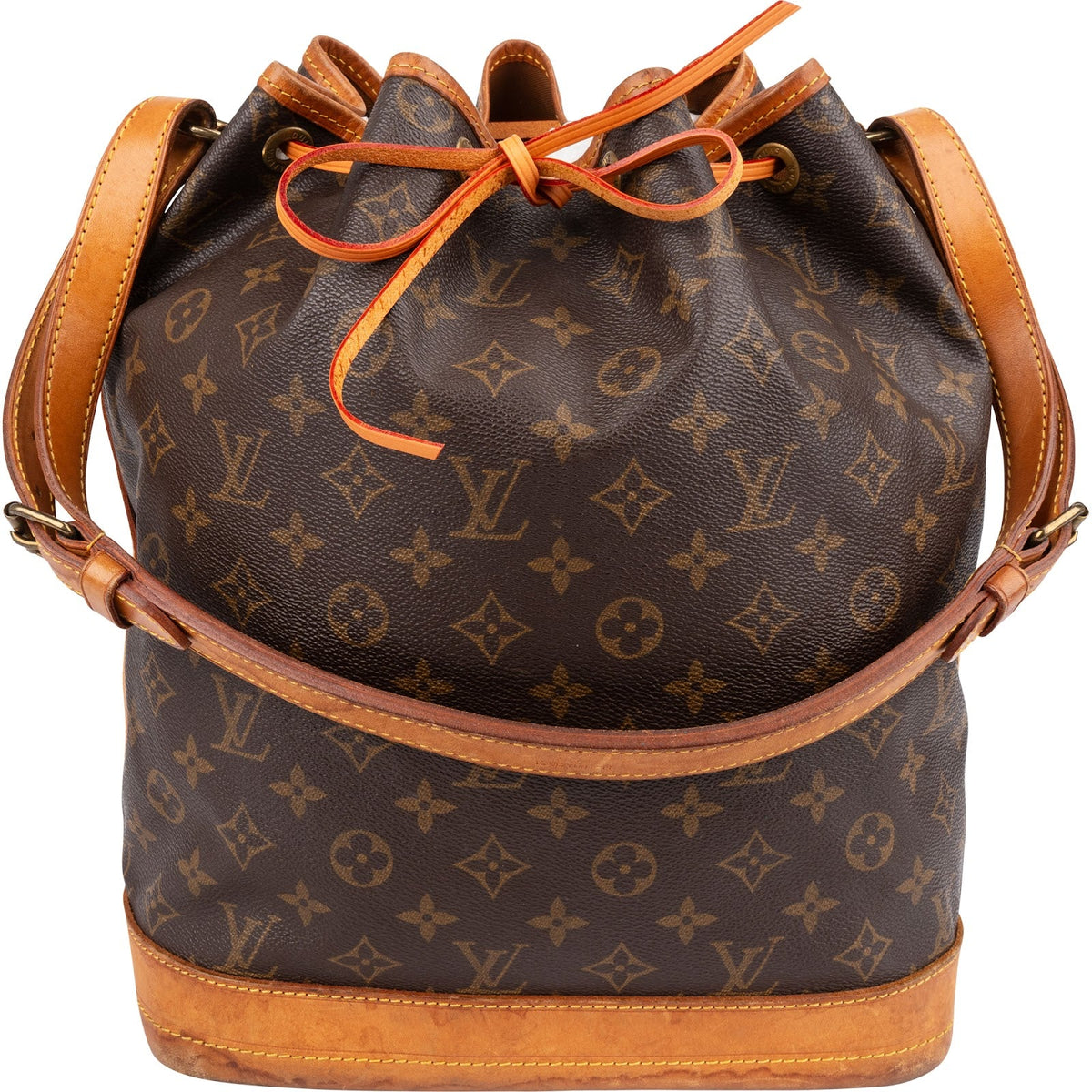 Louis Vuitton Monogram Canvas Sac Noé Grande aus Monogram Canvas und Vachetta-Leder – Vorderansicht