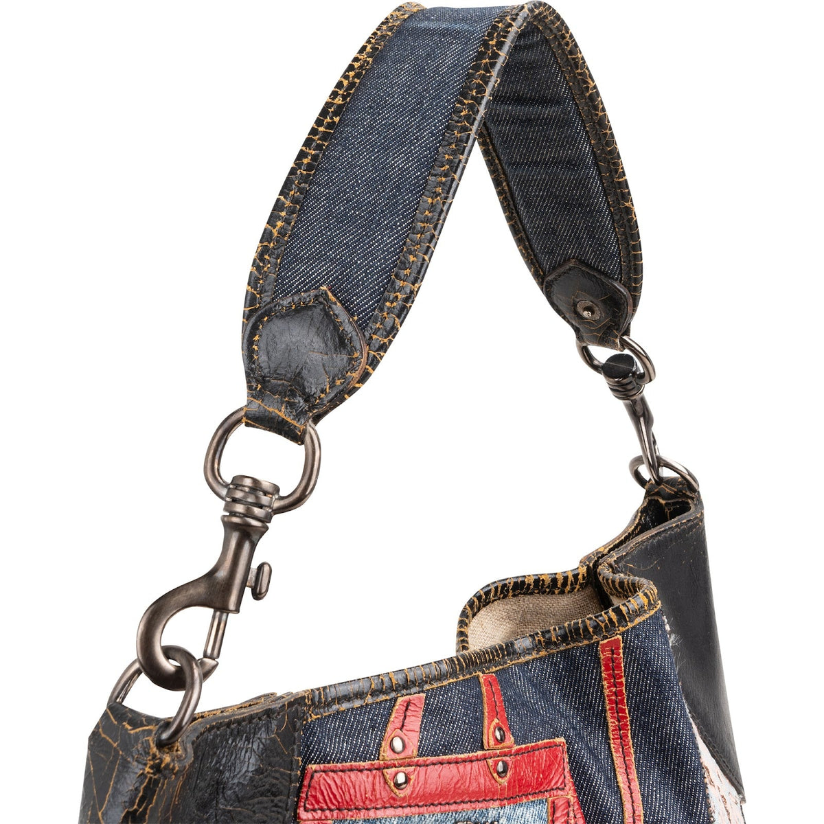 Miu Miu Patchwork Shopper aus Denim – Ansicht 2