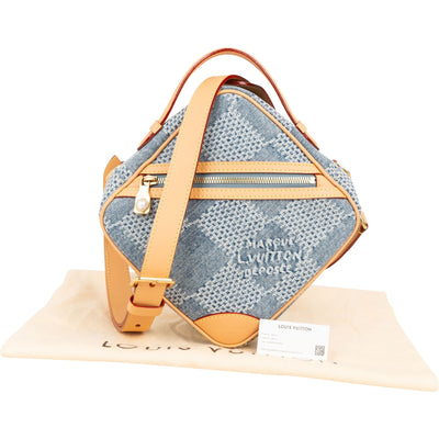 Louis Vuitton Monogram Denim Jacquard Chess Messenger Defile Homme Crossbody Tas N40706