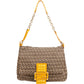 Fendi Monogram Zucca FF Canvas Studded Mamma Hobo aus Canvas und Leder – Vorderansicht