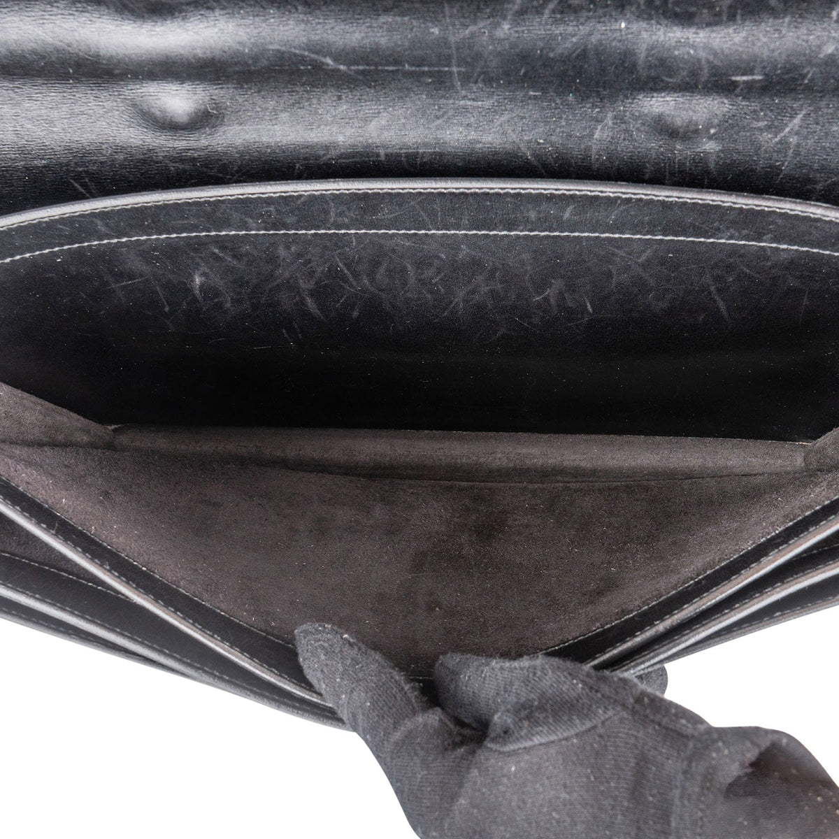 Sac à Dépêches Business Hermès en cuir Box noir