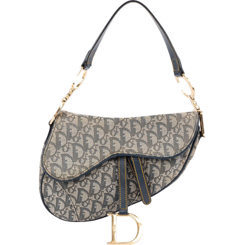 Christian Dior Monogram Oblique Denim Saddle Shoulder Bag