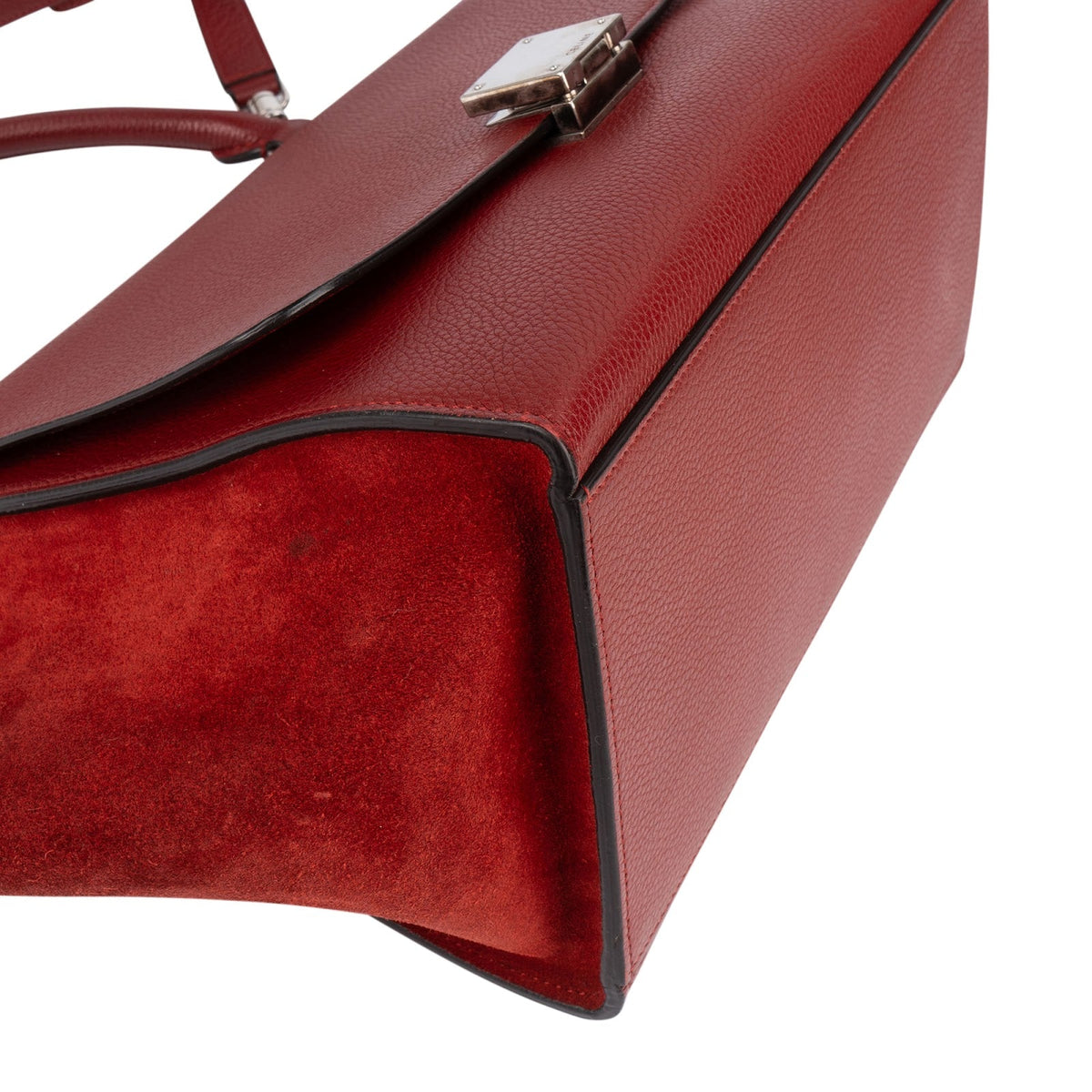 Borsa a mano Trapeze di Celine in pelle granata e camoscio