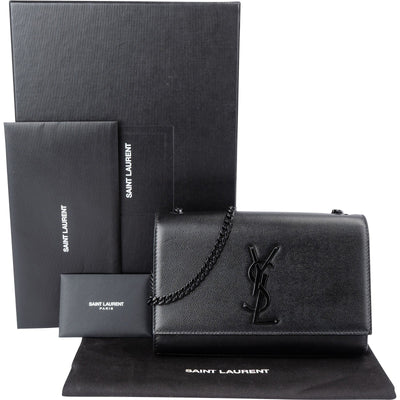 Saint Laurent Grain de Poudre Leather Kate Chain Crossbody Bag