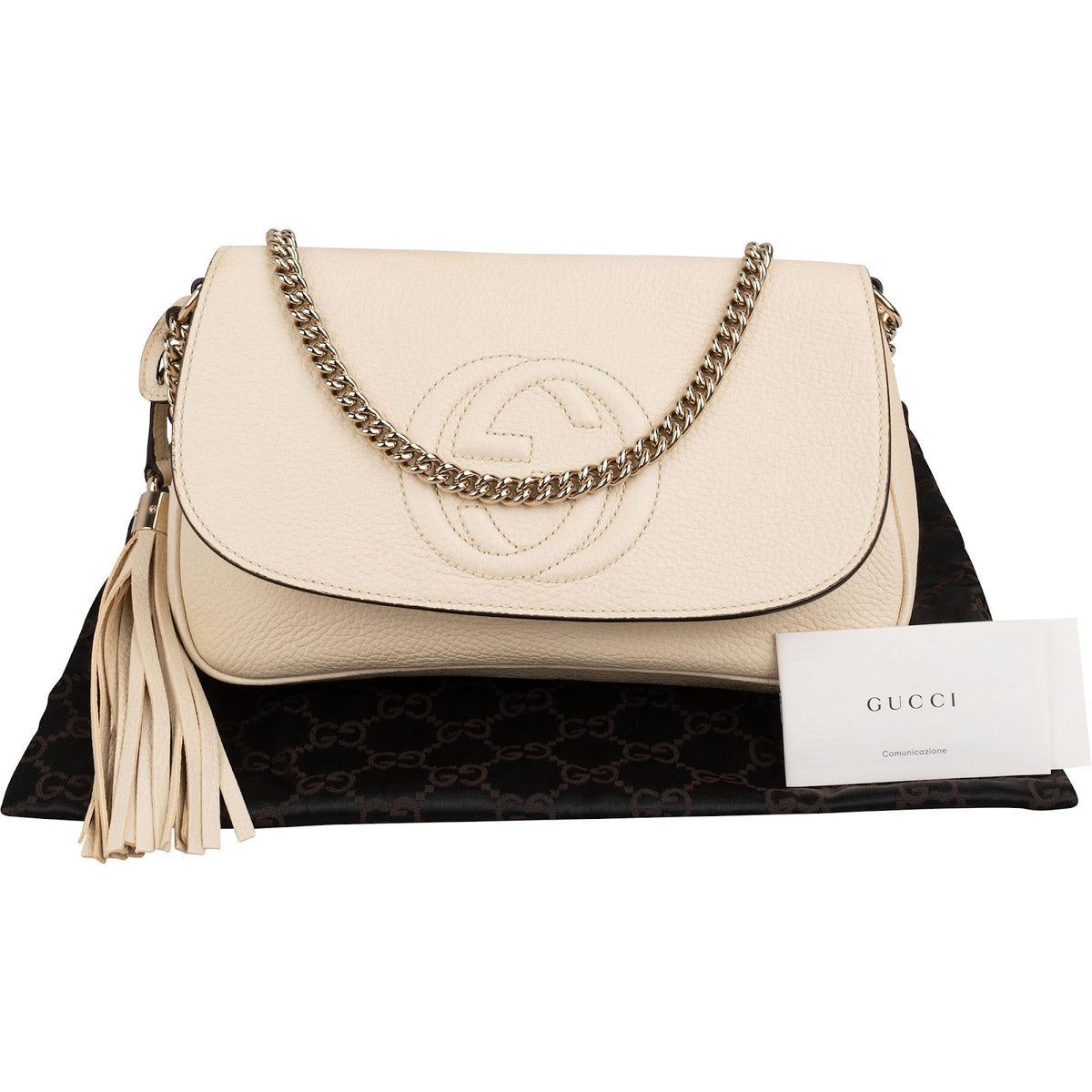 Borsa a tracolla Soho con pattina in pelle granulata Gucci