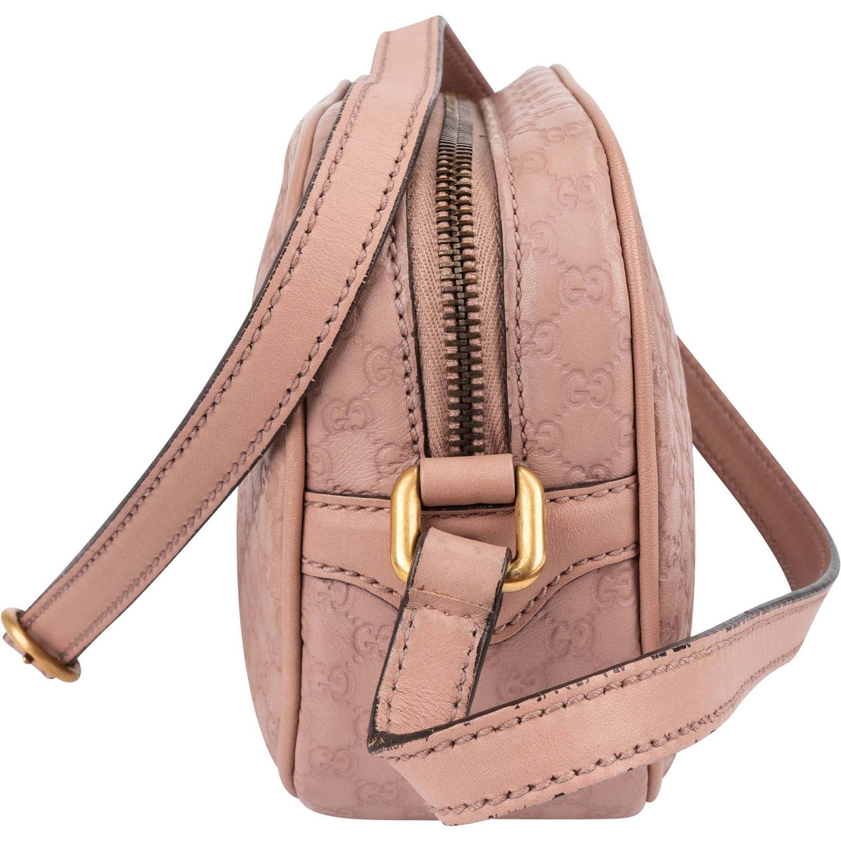 Borsa a tracolla Disco Camera Gucci in pelle Microguccissima con nappina in bambù