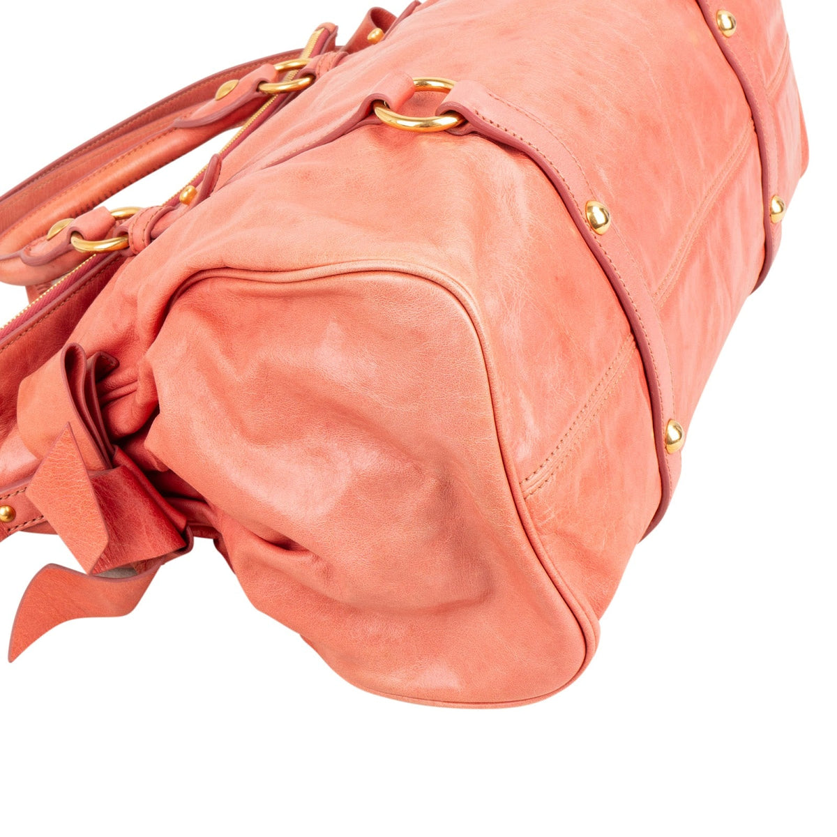 Miu Miu Rosa Vitello Lux Leder Bow Handtasche, Bild 8 von 12