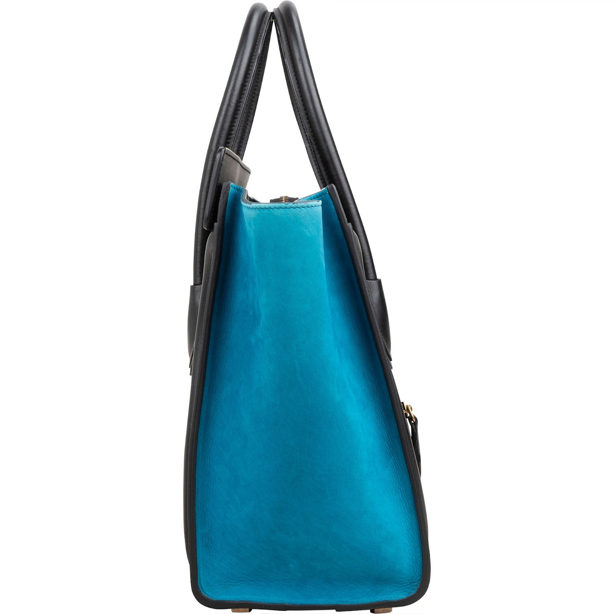 Céline Tricolor Grained Leather & Suede Small Luggage Handbag