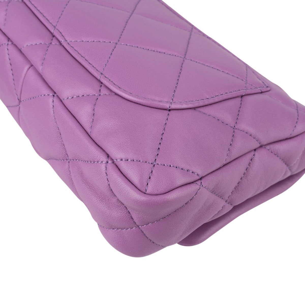 Chanel gewatteerde lamsleren schoudertas met dikke ketting en rechthoekige flap
