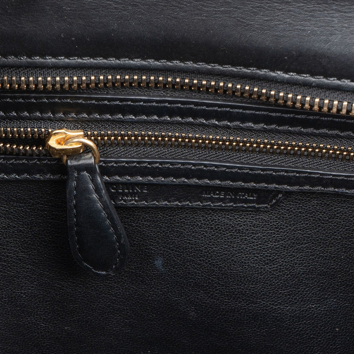 Céline Black Leather Luggage Handbag