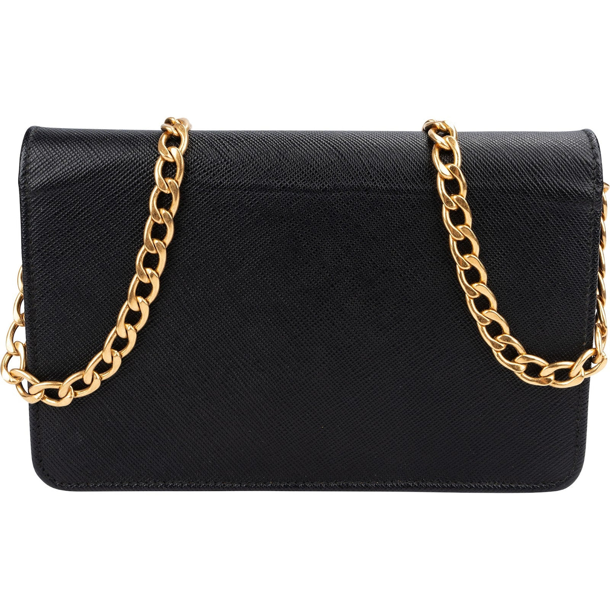 Prada Wallet On Chain aus schwarzem Saffiano-Leder – Ansicht 4