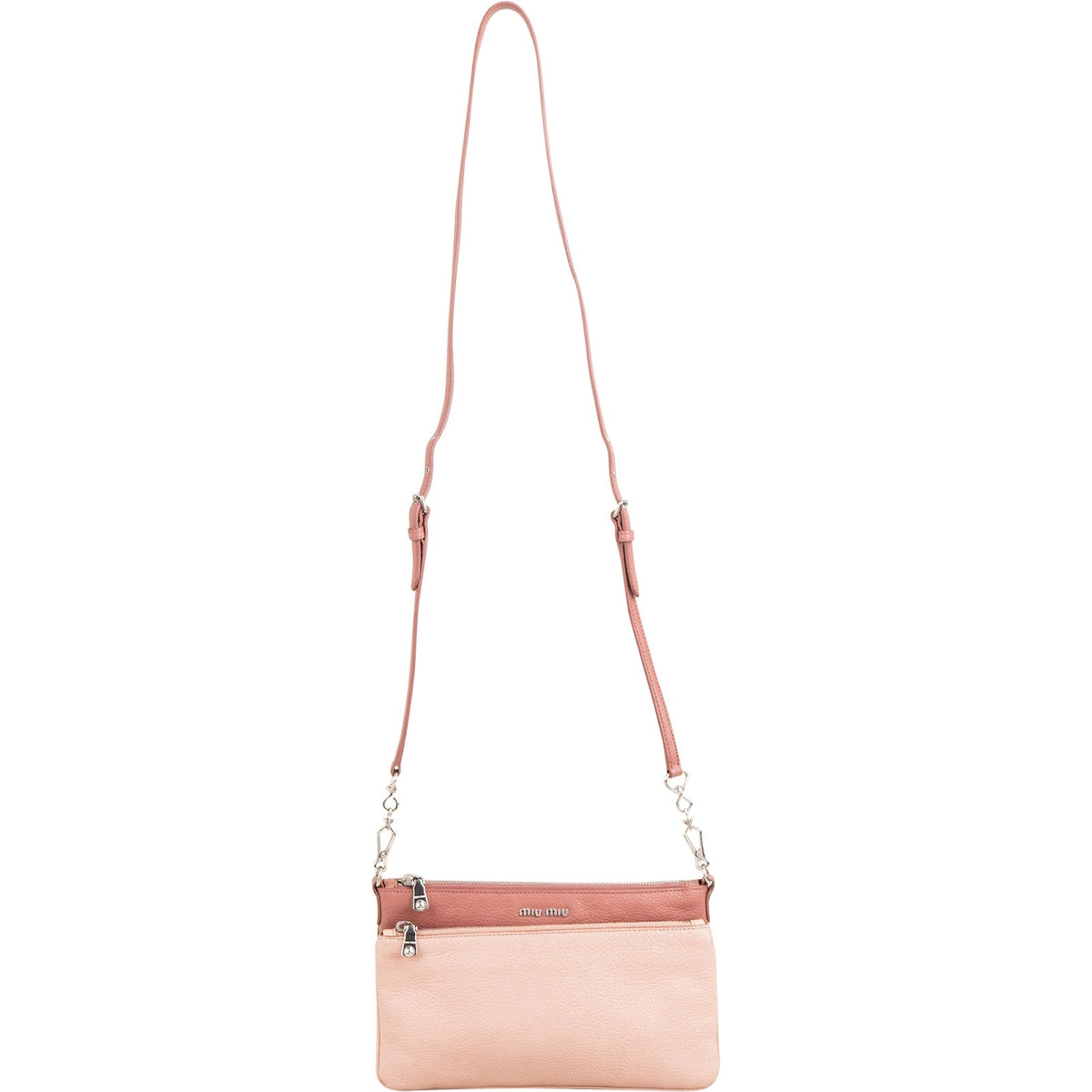 Miu Miu genarbtes Leder Double Zip Umhängetasche, Bild 7 von 11