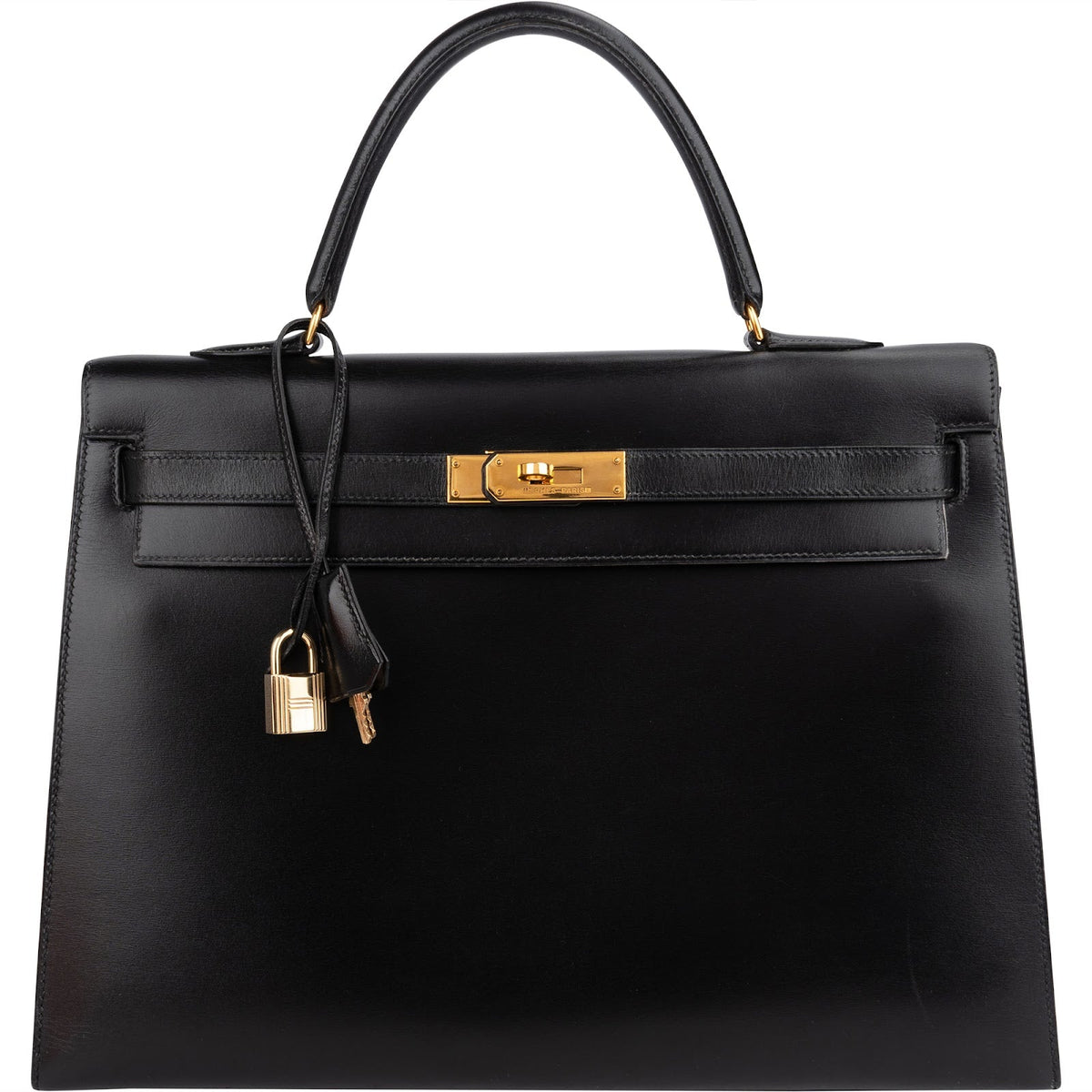 Bolso Hermès Kelly 35 Sellier de piel Boxcalf negra