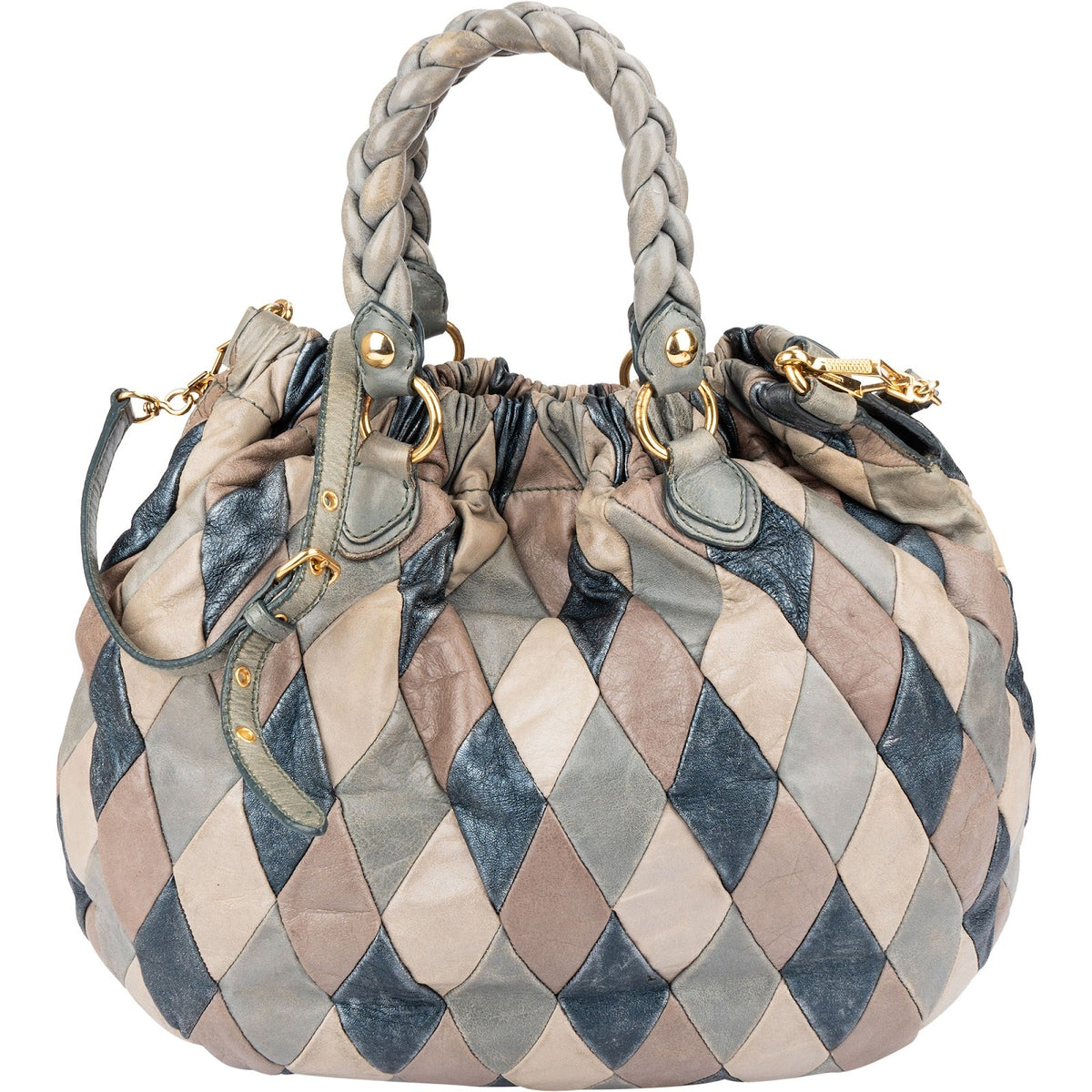 Miu Miu Patch aus mehrfarbigem gestepptem Vitello-Lux-Leder – Ansicht 4