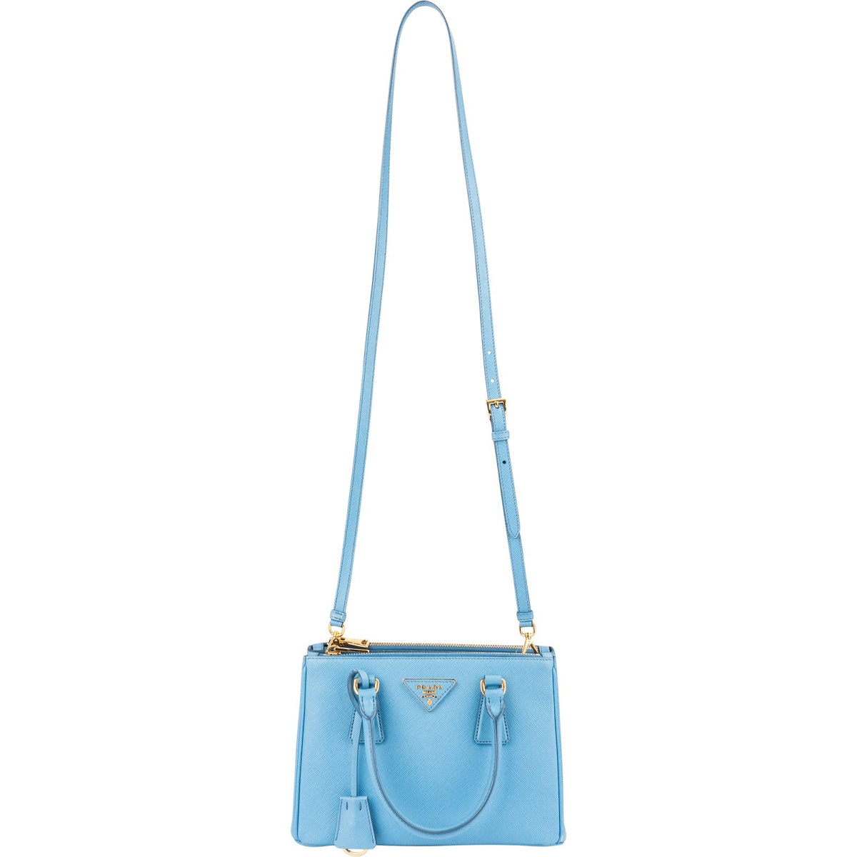 Prada Hellblau Saffiano Leder Galleria Small Handtasche, Bild 9 von 13