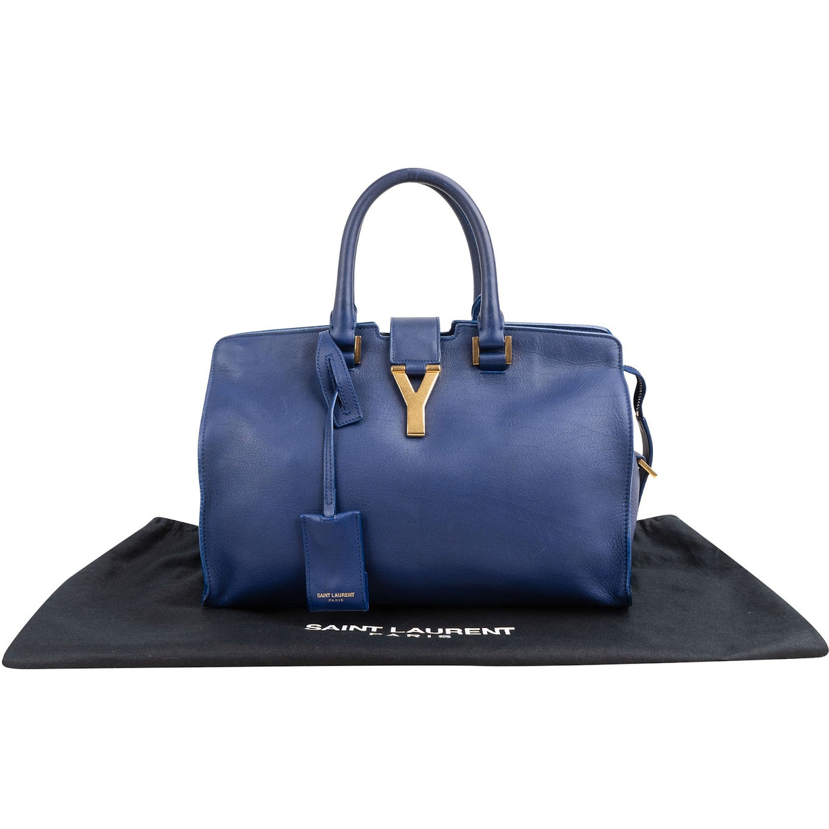 Yves Saint Laurent Cabas Chyc-handtas van blauw kalfsleren