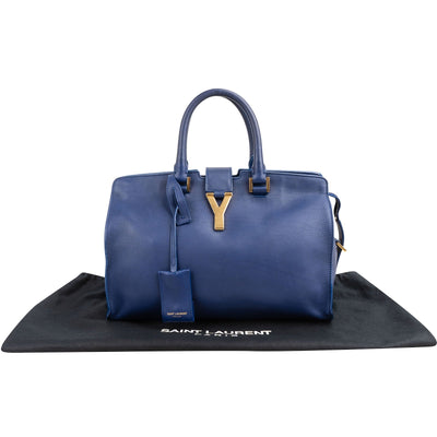 Yves Saint Laurent Blue Calfskin Cabas Chyc Handbag