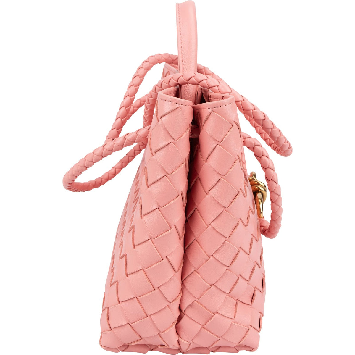 Borsa tote piccola Andiamo in pelle Intrecciato rosa Bottega Veneta