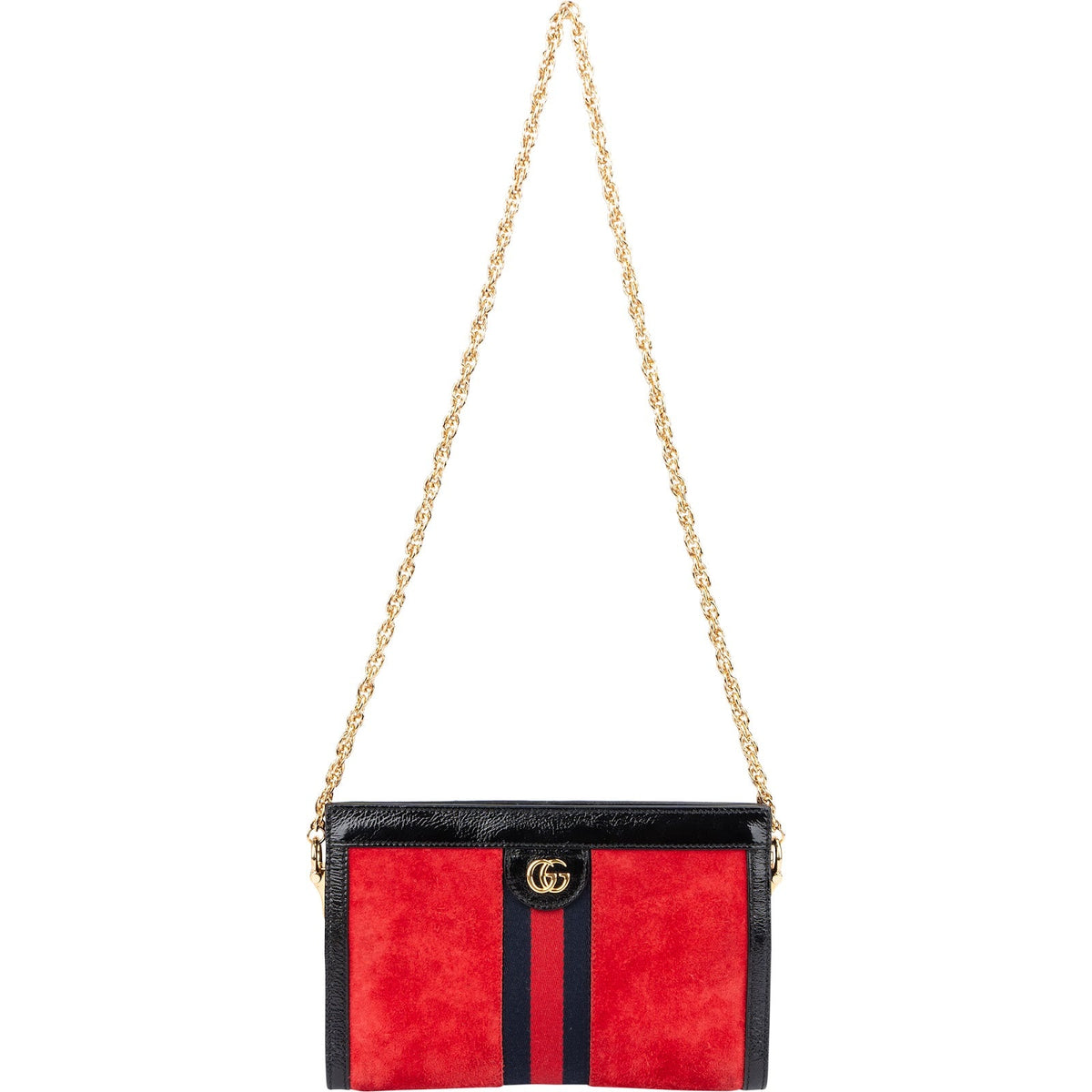 Sac bandoulière Ophidia Gucci en daim et cuir verni