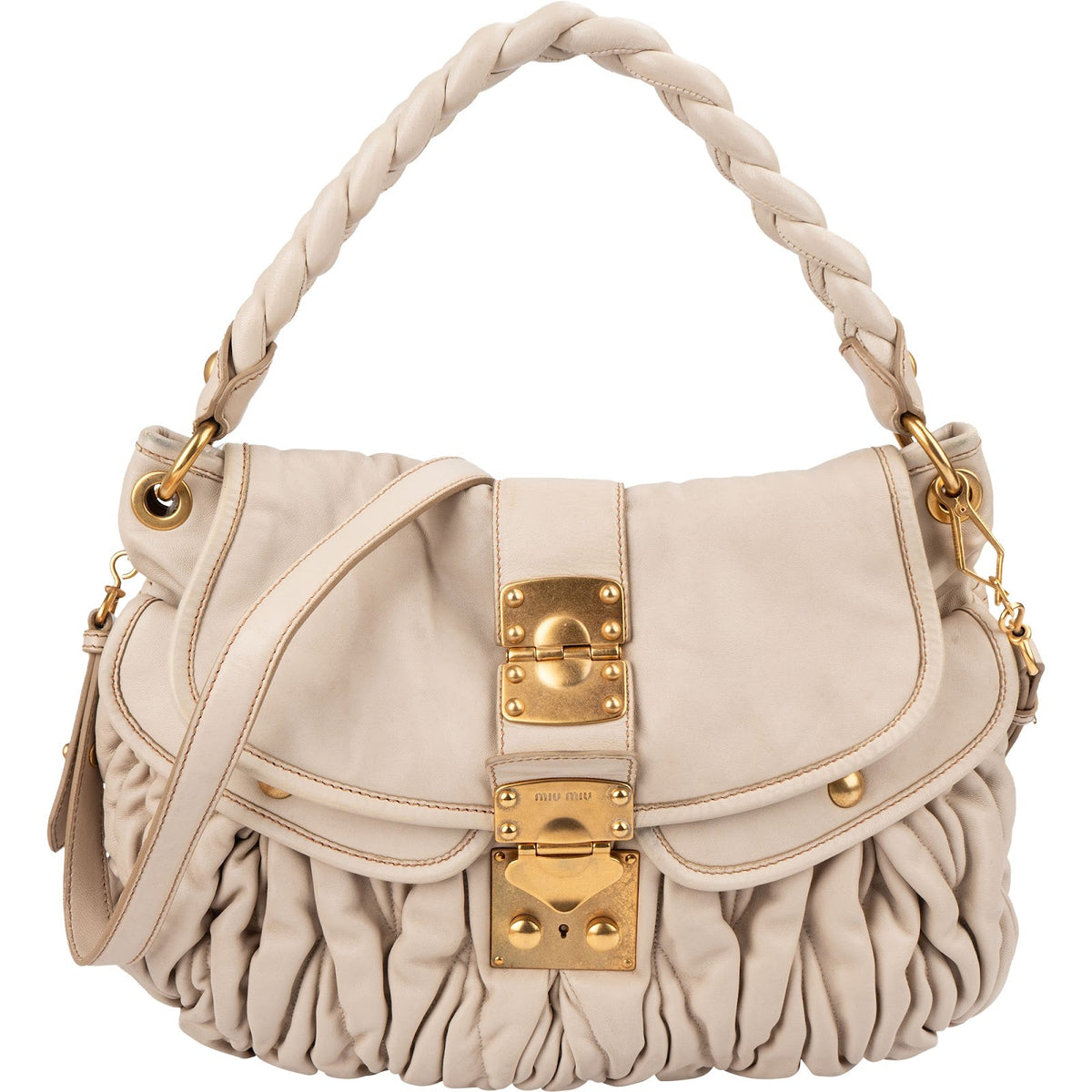 Miu Miu Matelassé Leather Coffer Handbag