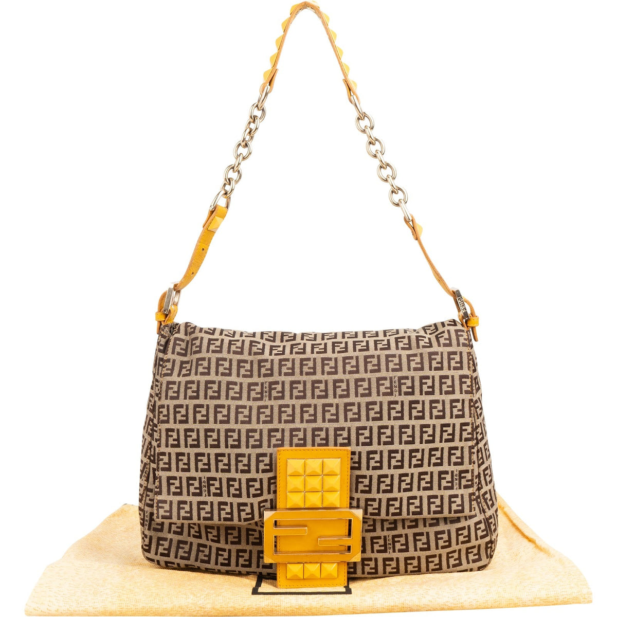 Fendi Zucca FF Canvas Studded Mamma Hobo Schultertasche, Bild 2 von 12