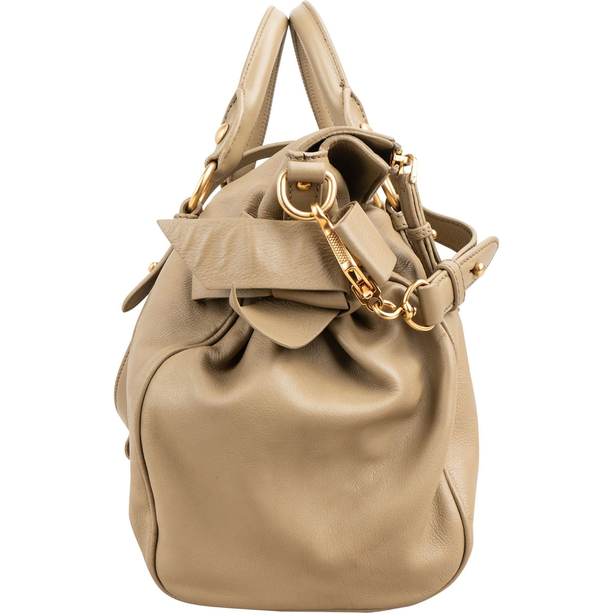 Miu Miu Vitello Lux Leather Bow Handbag