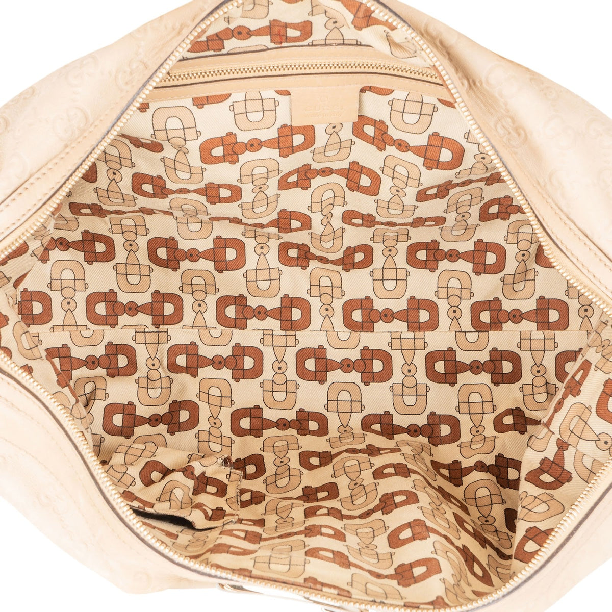 Bolso de hombro Gucci Boston Web GG en piel Guccissima beige