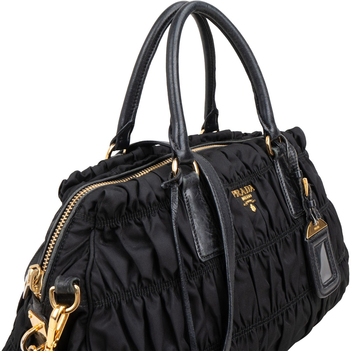 Borsa a mano satchel Prada Tessuto Gaufre