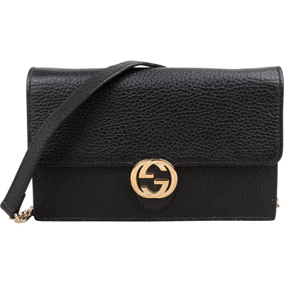 Gucci generfde lederen Interlocking GG Wallet On Chain crossbody tas