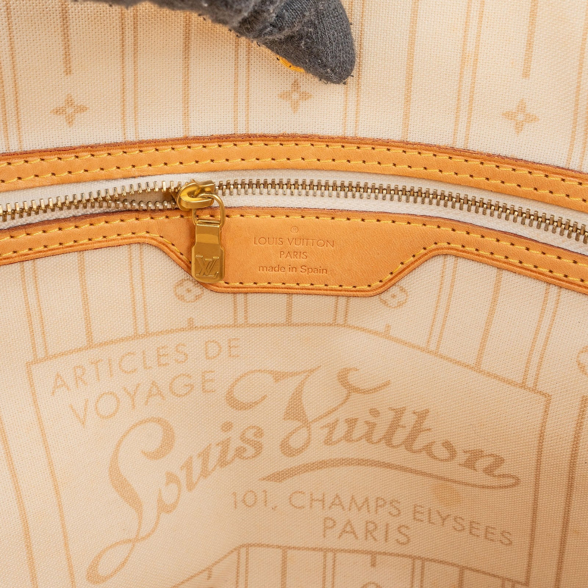 Borsa a spalla Louis Vuitton Neverfull MM in tela Monogram Damier Azur