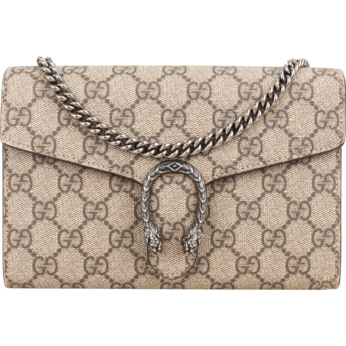 Gucci GG Supreme Canvas Dionysus WOC aus GG Supreme Canvas und Leder – Vorderansicht
