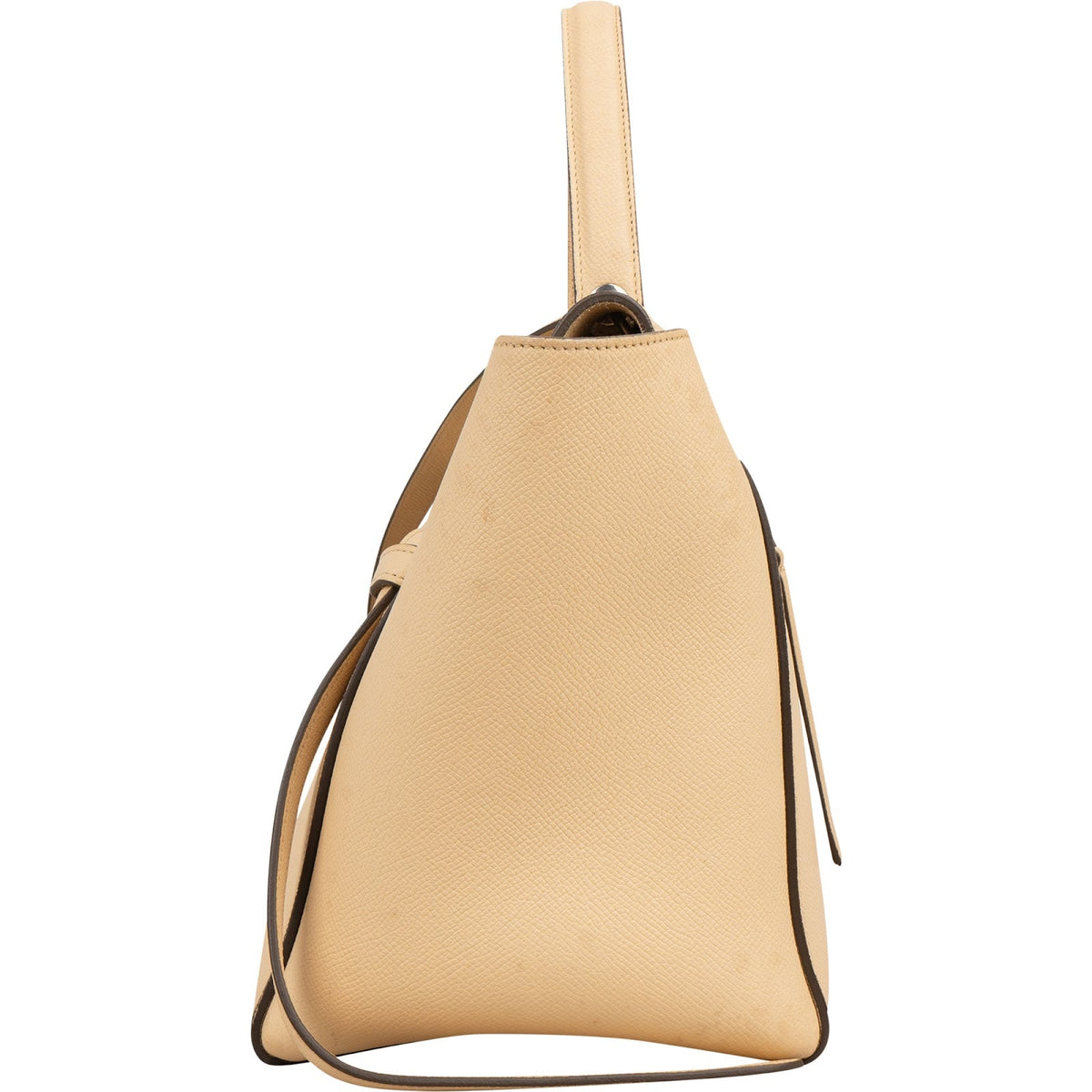 Borsa a mano Celine Belt in pelle di vitello martellata beige
