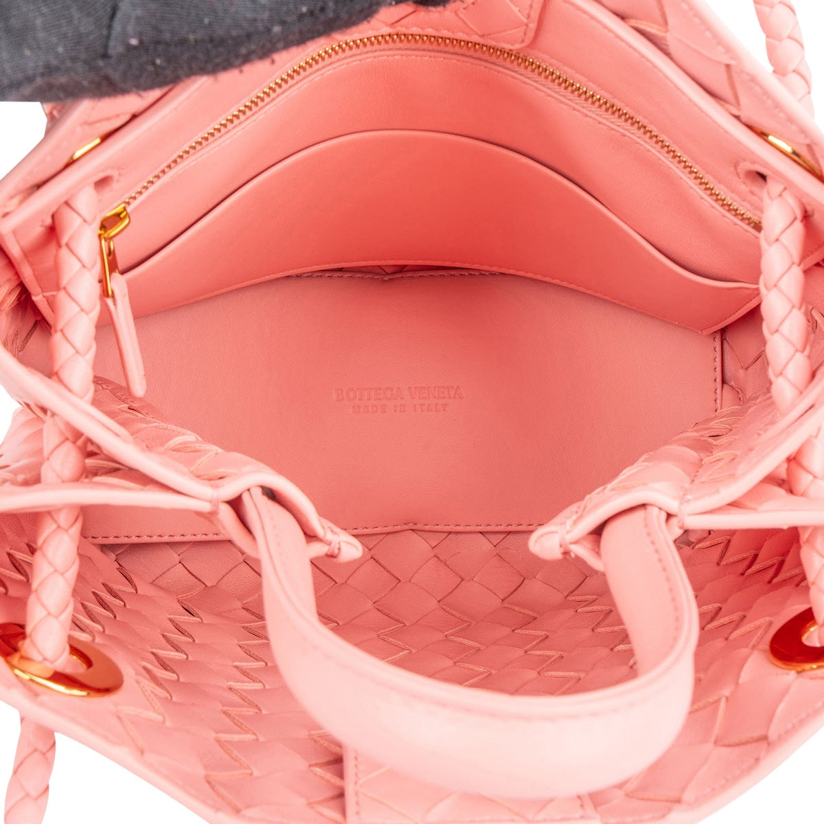 Borsa tote piccola Andiamo in pelle Intrecciato rosa Bottega Veneta
