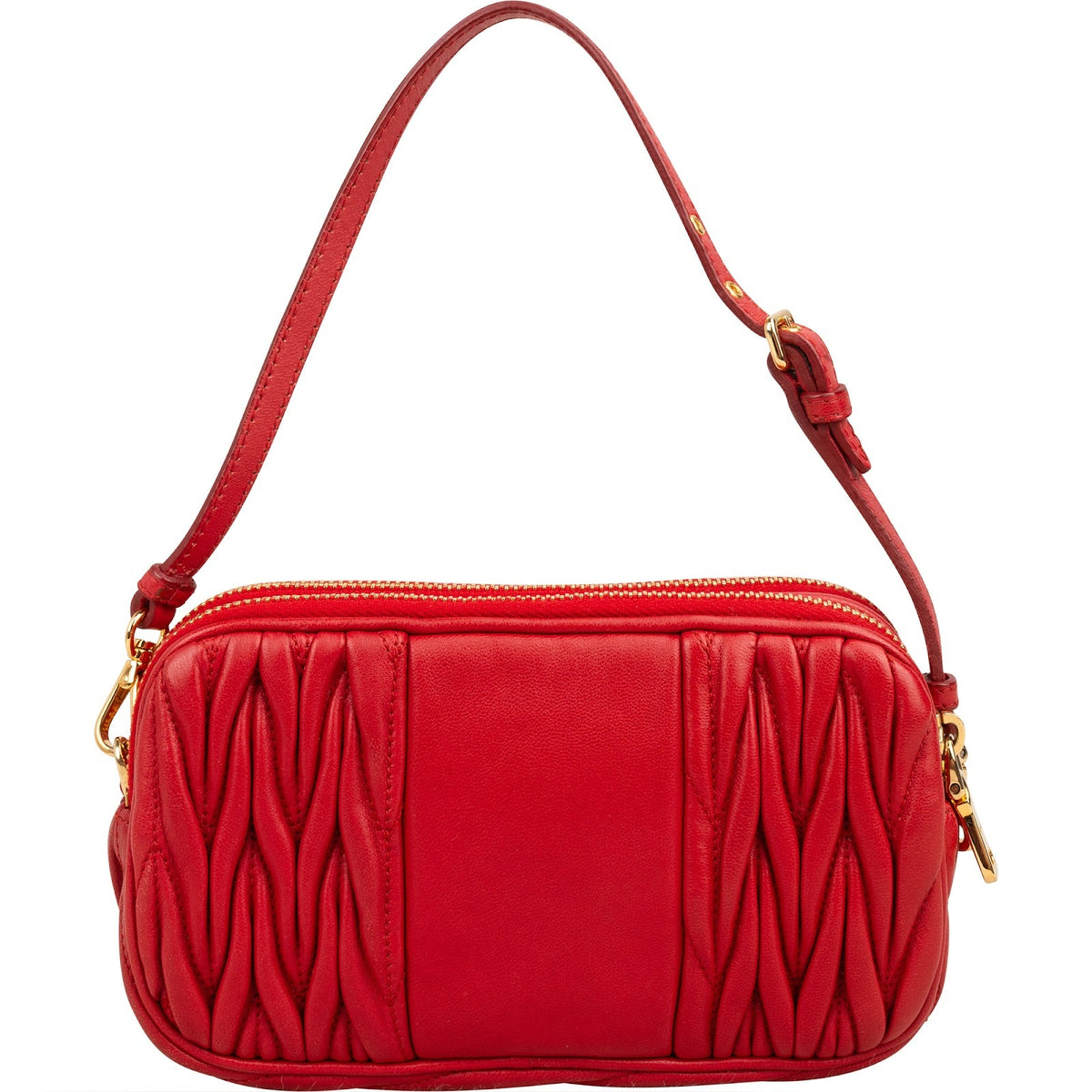 Sac à main Miu Miu Double-Zip Mini Camera en cuir nappa matelassé
