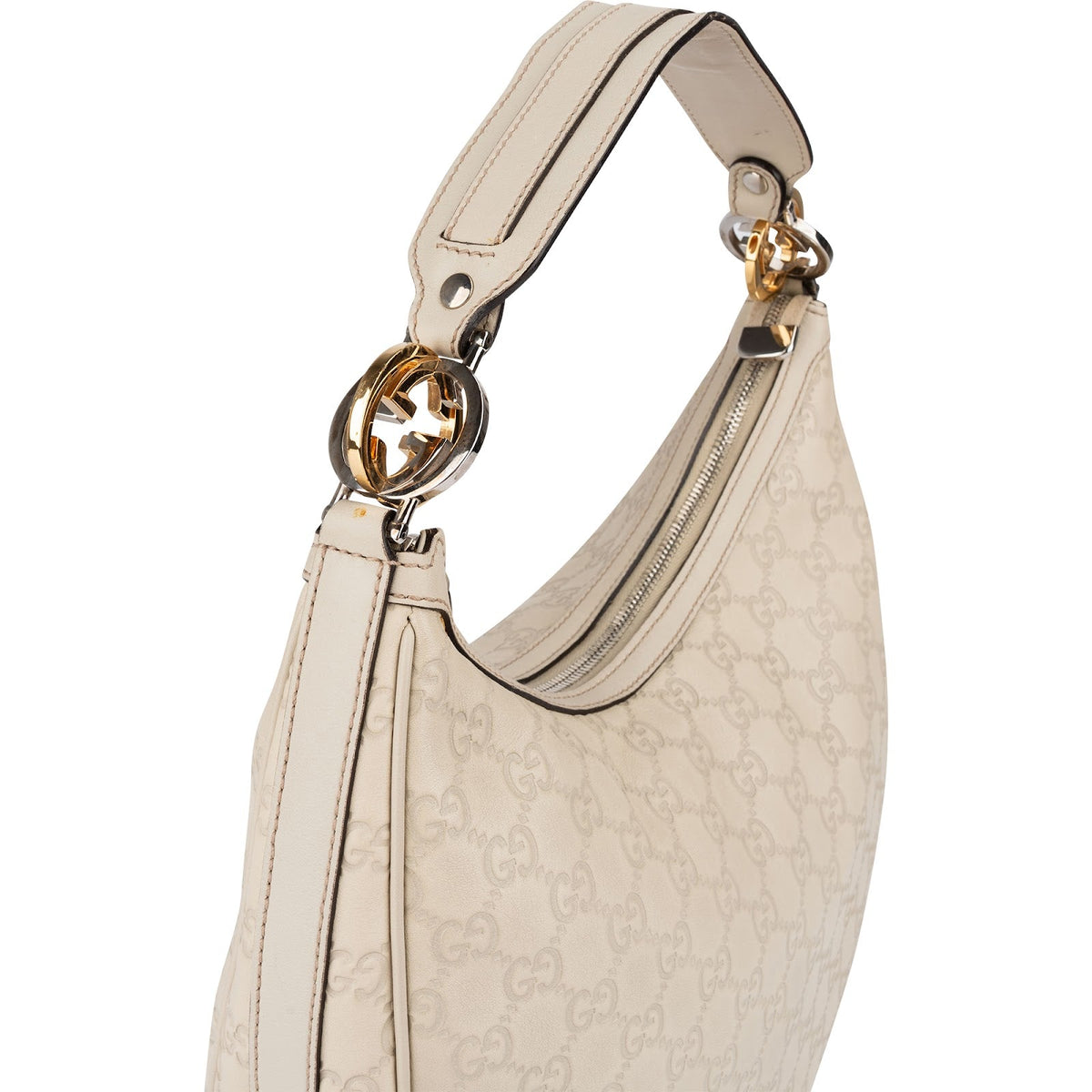 Borsa a spalla Gucci Britt Interlocking G in pelle Guccissima