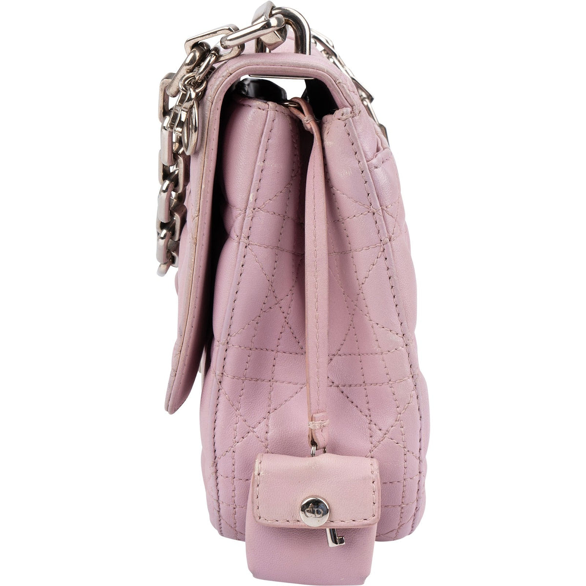 Christian Dior roze gewatteerde lederen Diorama schoudertas