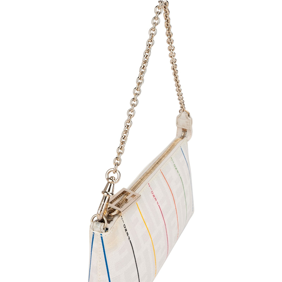 Fendi Monogram FF Zucca Pequin Rainbow Striped Pochette, Bild 3 von 10