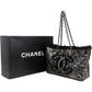 Chanel Patent Leather Fringed CC Large Shopping Tote Shoulder Bag