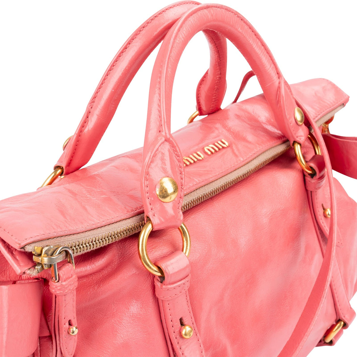 Borsa a mano Miu Miu Bow in pelle Vitello Lux rosa