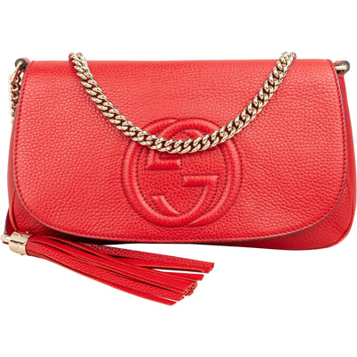 Gucci Soho schoudertas van generfd leer met ketting