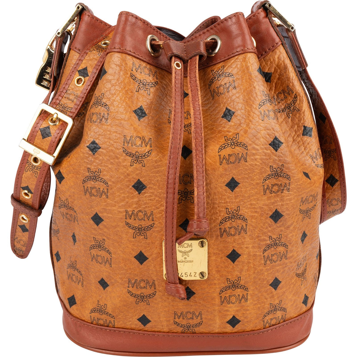 MCM Monogram Visetos Drawstring Bucket Umhängetasche, Bild 1 von 10