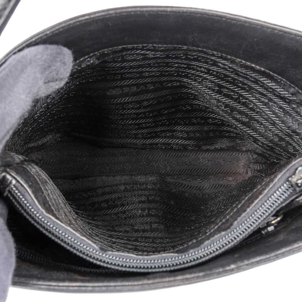 Prada Black Nappa Leather Triangle Tote Handbag