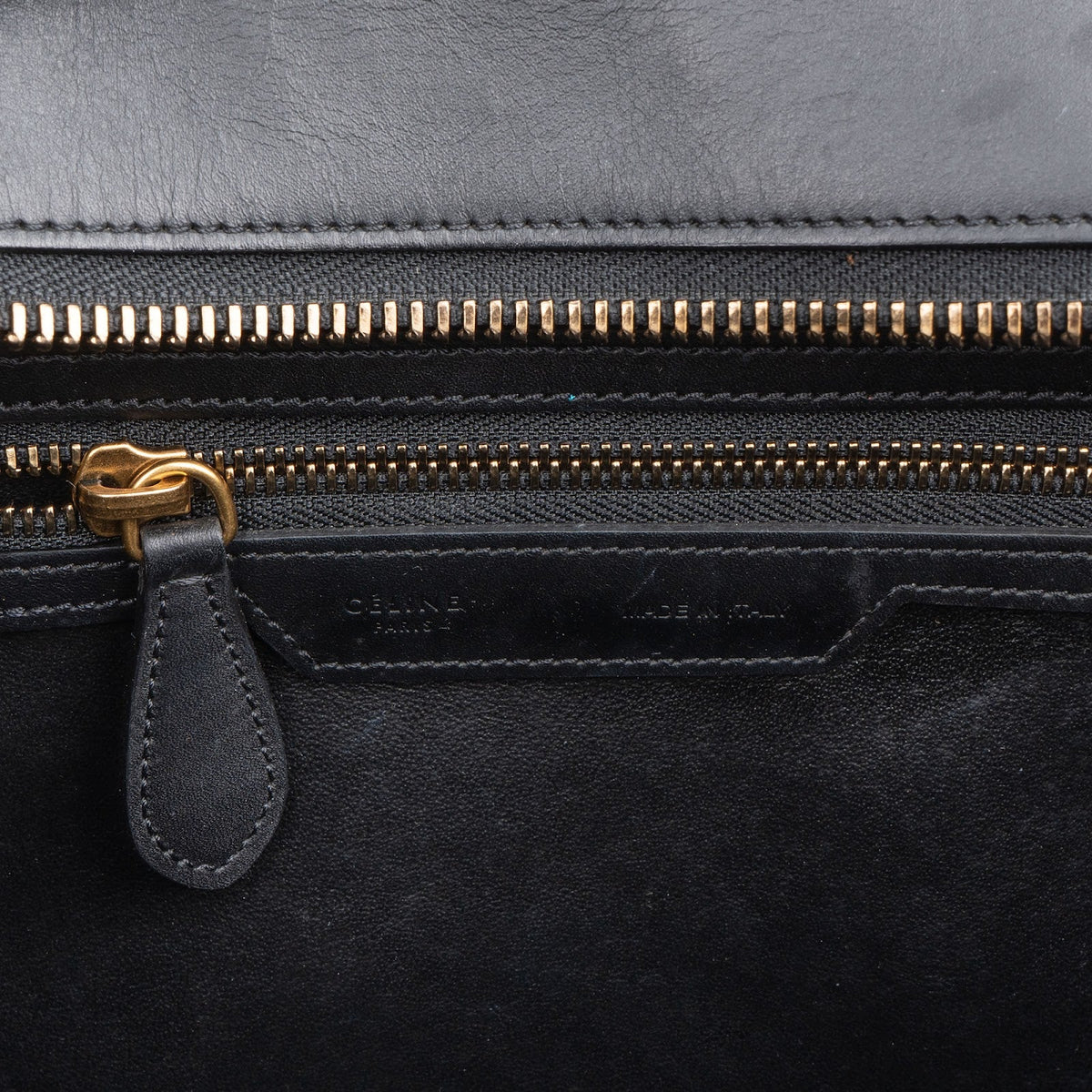 Céline Tricolor Grained Leather & Suede Small Luggage Handbag