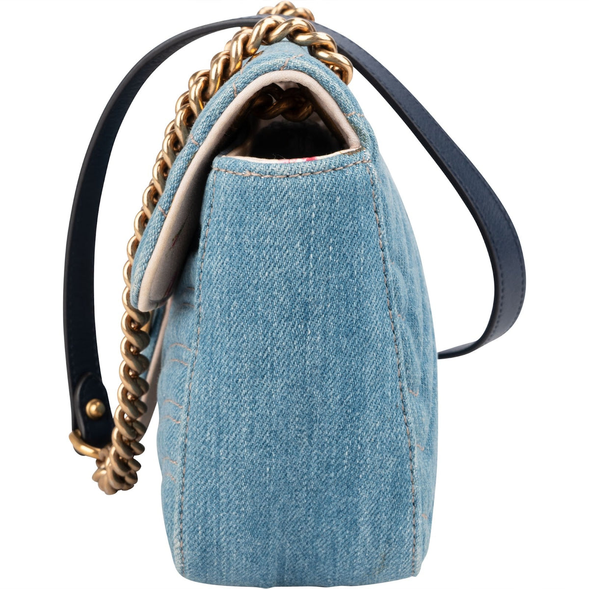 Gucci Denim Matelassé Denim Pearl Marmont Umhängetasche, Bild 5 von 12
