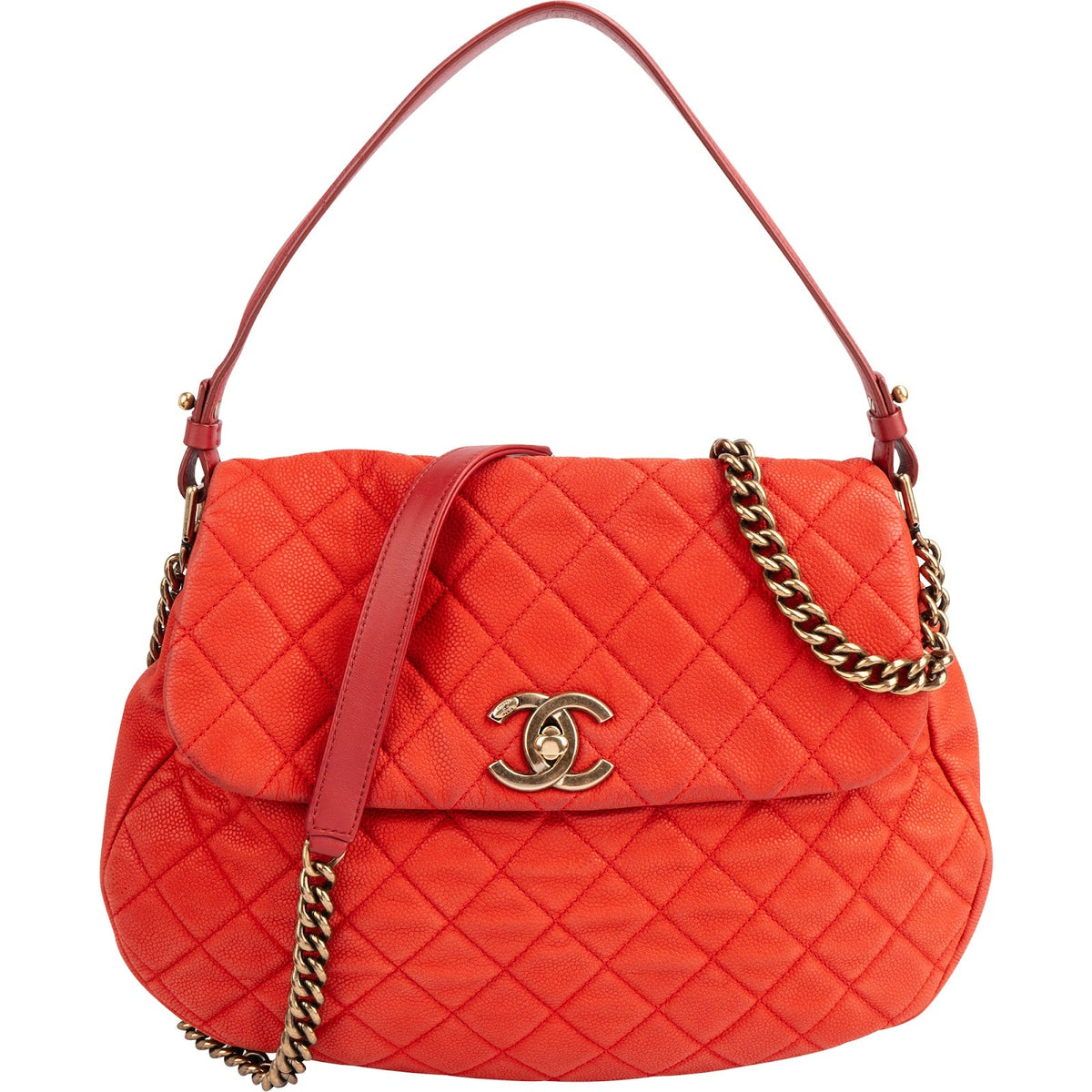 Chanel In The Mix Maxi Single Flap aus gestepptem Caviar-Leder – Vorderansicht