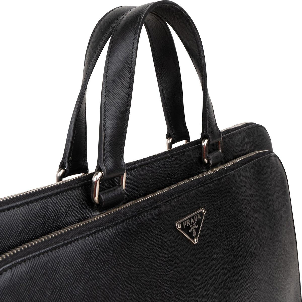 Sac à main Prada Triangle Briefcase en cuir Saffiano