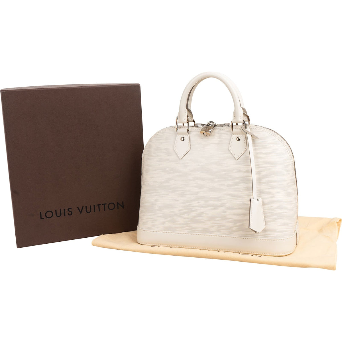 Louis Vuitton White Epi Leather Alma PM Handbag