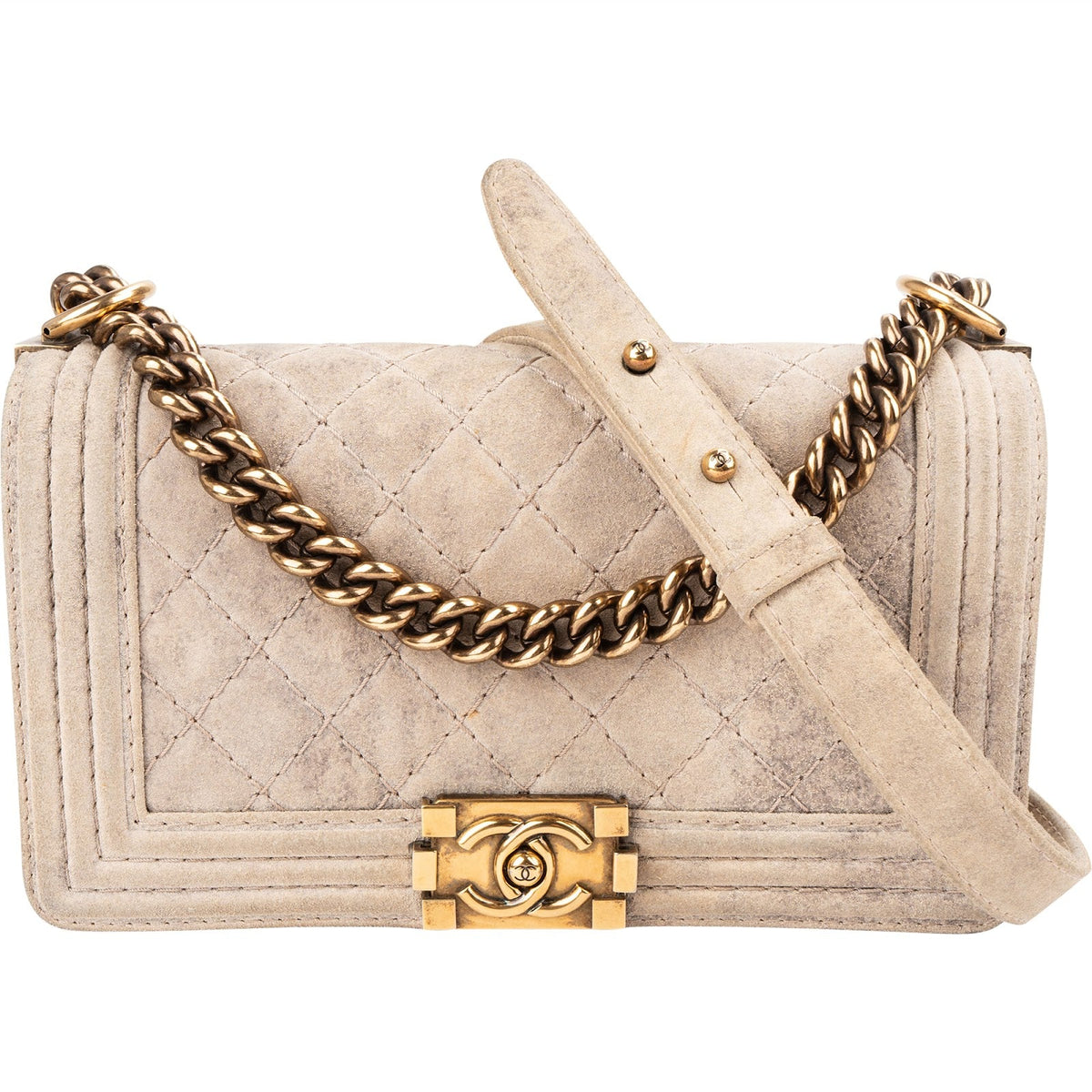 Chanel Quilted Iridescent Medium Boy Single Flap Crossbody Bag