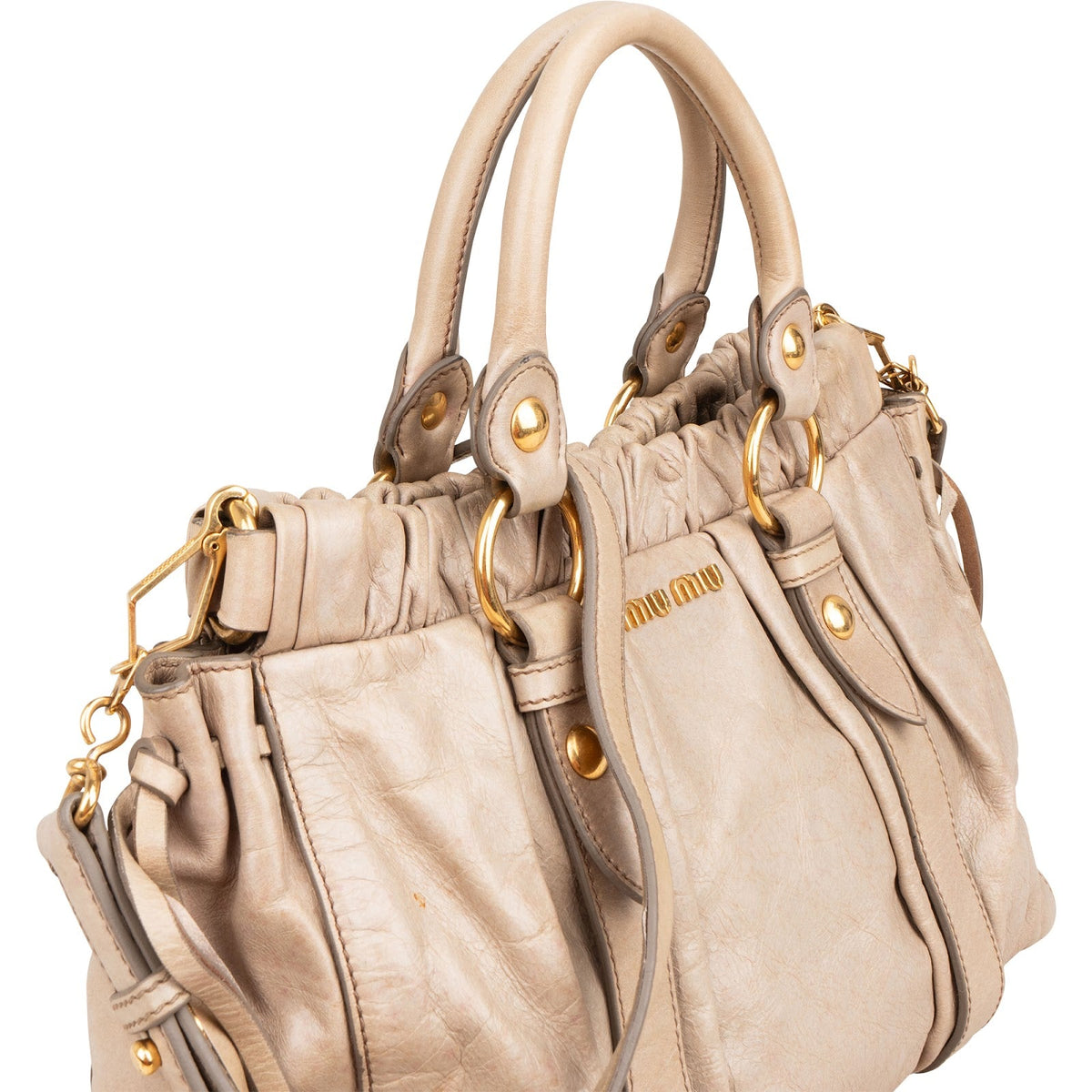 Miu Miu Bauletto Satchel aus Vitello-Lux-Leder – Ansicht 3