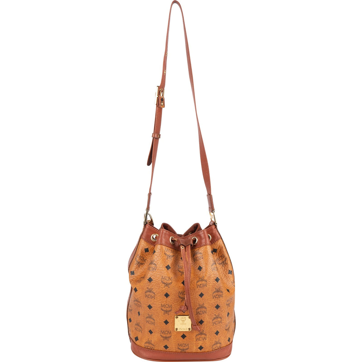 MCM Monogram Visetos Drawstring Bucket Umhängetasche, Bild 8 von 10